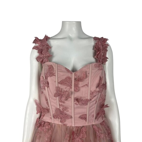 NWT JessaKae Mariposa Dress Womens 12 Flutter Pink Butterfly Corset Back Tulle - Picture 5 of 8